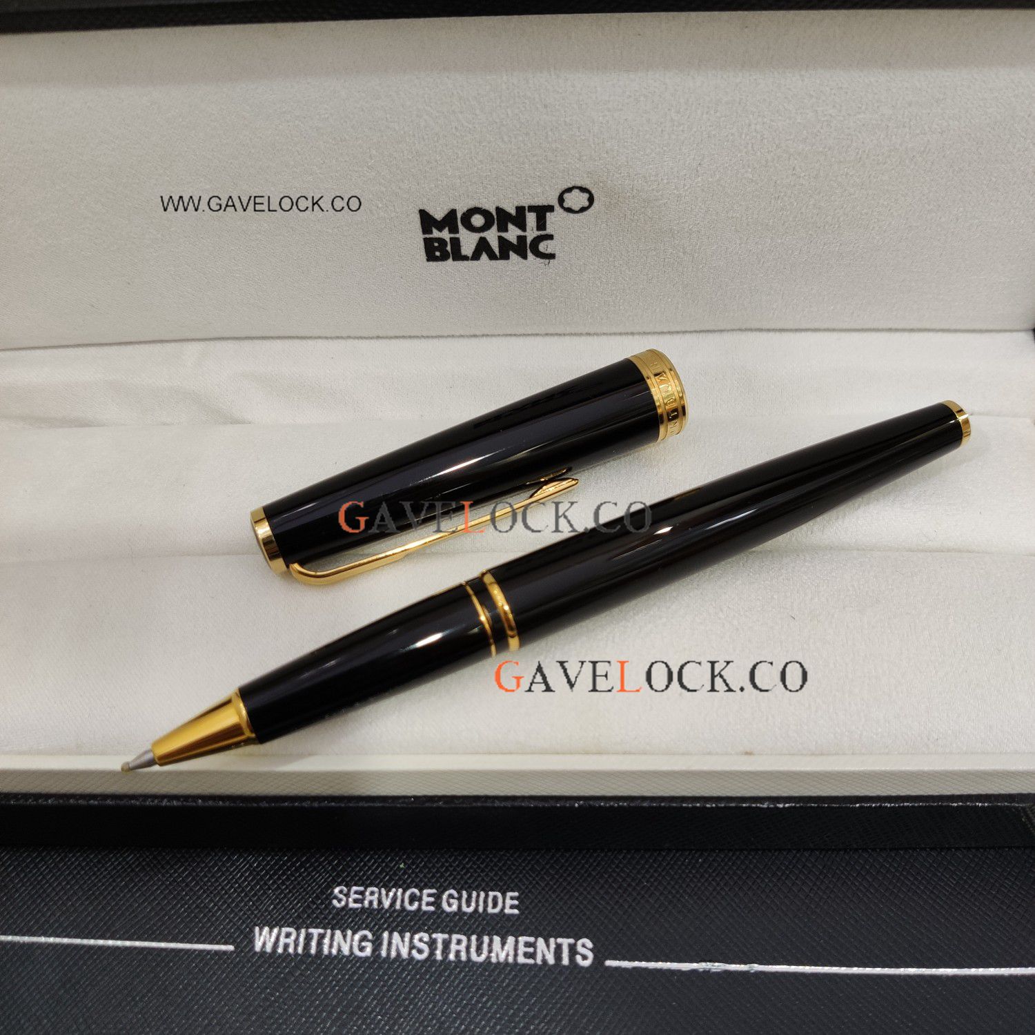 AAA Copy Montblanc PIX Black & Gold Rollerball Pen